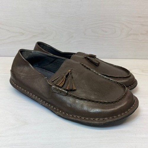 Vibae Mens 13 Roma Tassel Loafer Ergonomic Brown Leather Slip On Walking Shoe